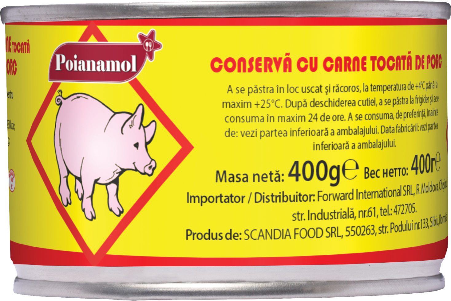 Conserva cu continut de carne porc 400g